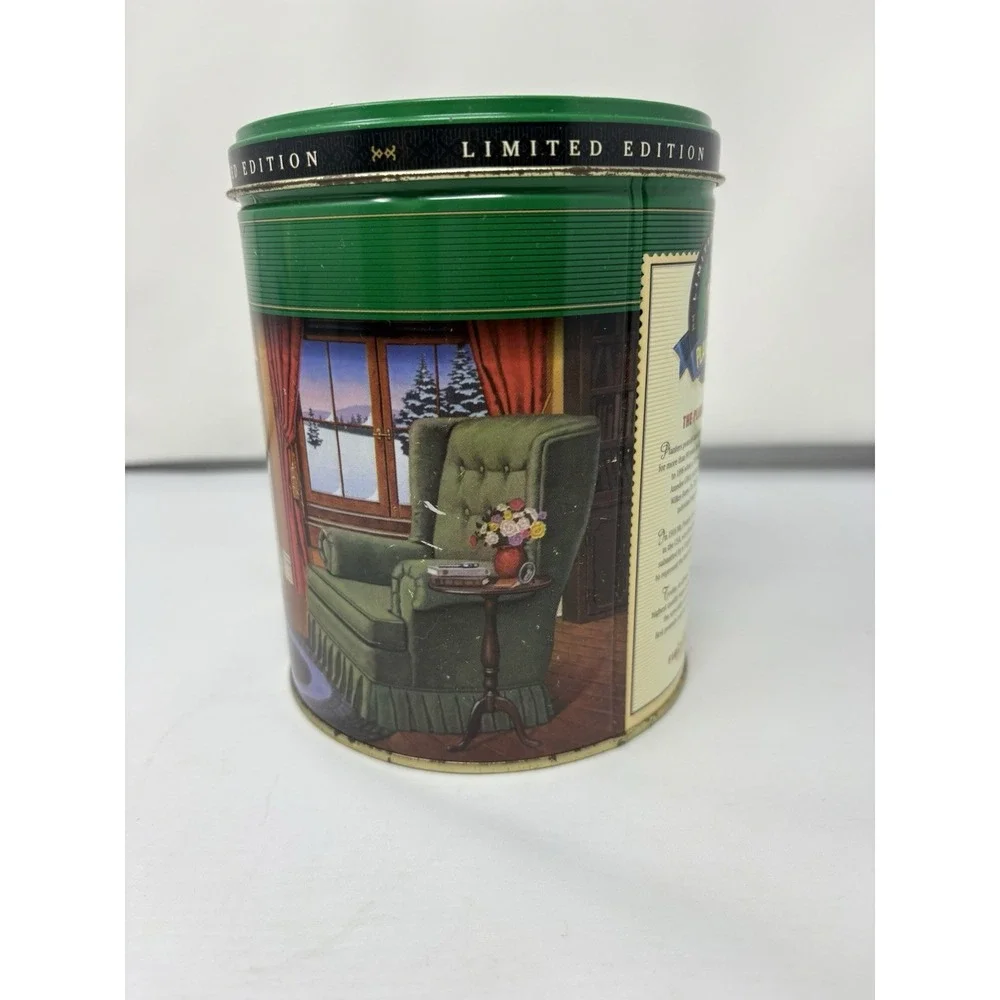 Vintage Planters Peanuts Nuts Green Tin 1997 Limited Edition Peanut Man Holiday